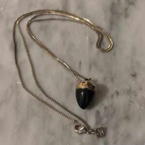 Banana Republic Black and Gold Acorn Necklace